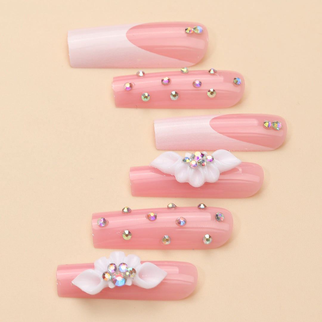 Decorative Floral Press-On Nail Tips Set Stornfield
