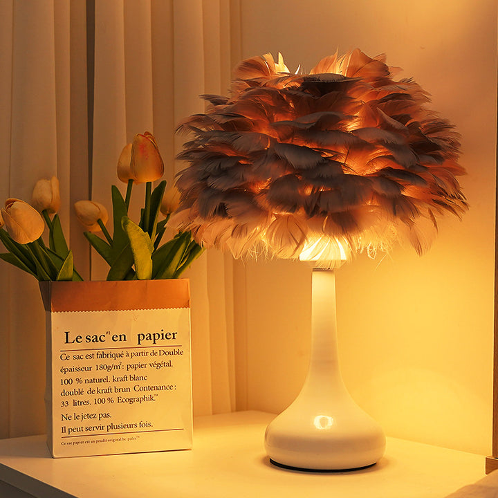 Feather-Style Illuminated Table Lamp