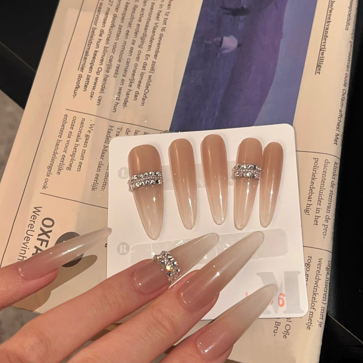 Artistic Stiletto Press-On Nail Set with Charming Patterns Stornfield
