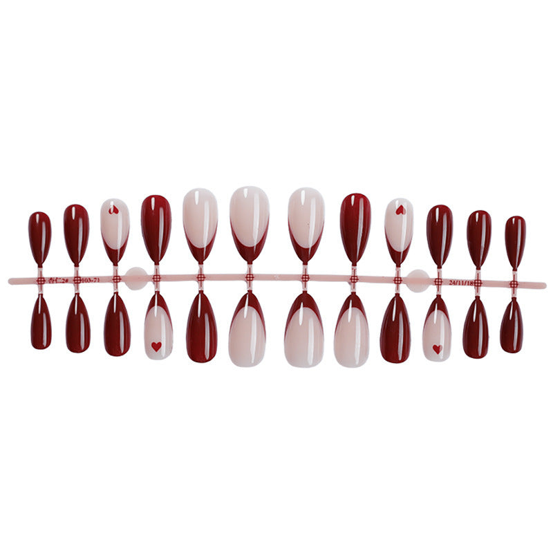 Artificial nail set with romantic heart motifs Stornfield
