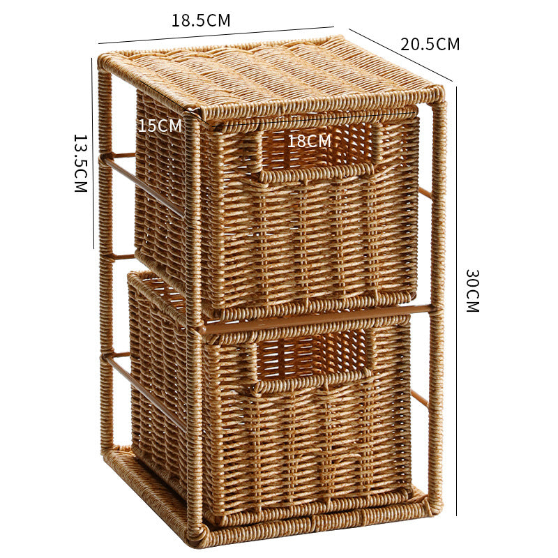 Unisex Stackable Storage Basket with Two Compartments Made of Natural Material Stornfield