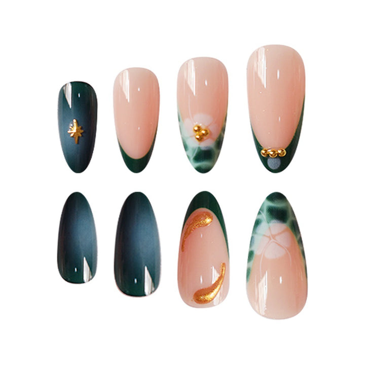 Artistic Floral and Geometric Press-On Nail Extensions Stornfield