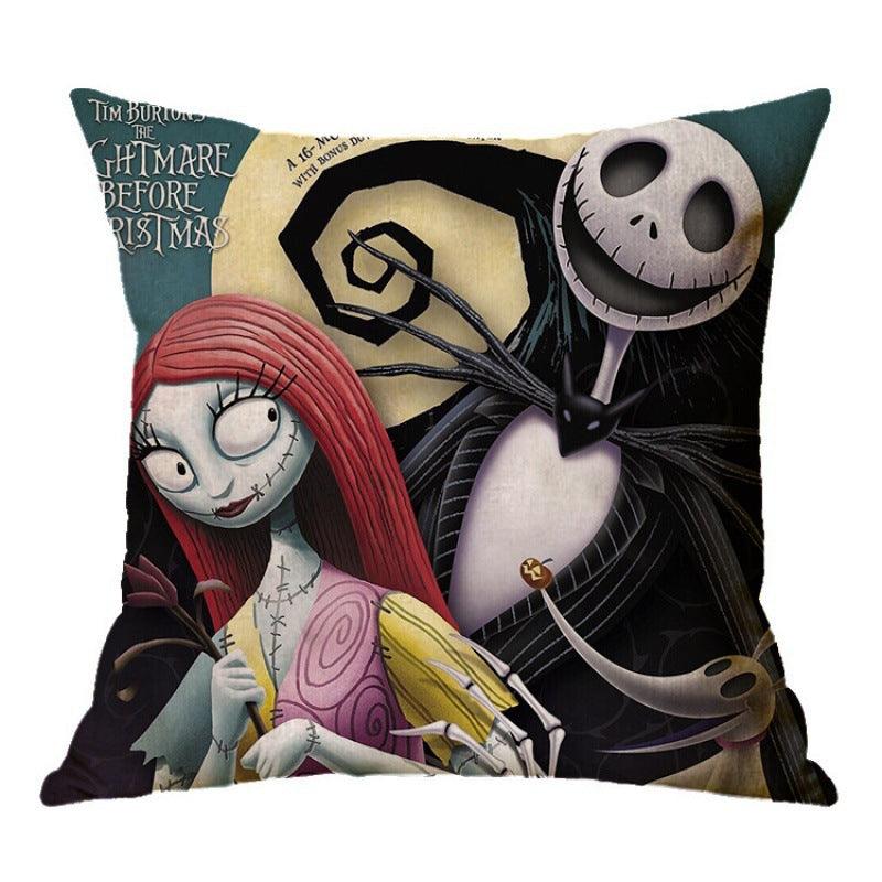 Artistic Halloween-Themed Decorative Throw Pillow