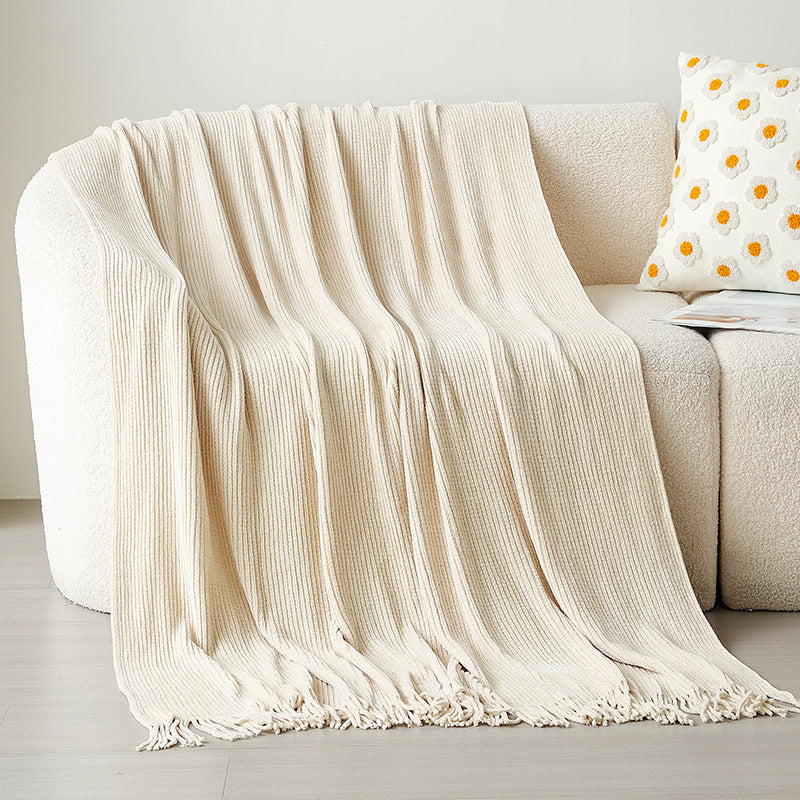 Soft Textured Knit Throw Blanket