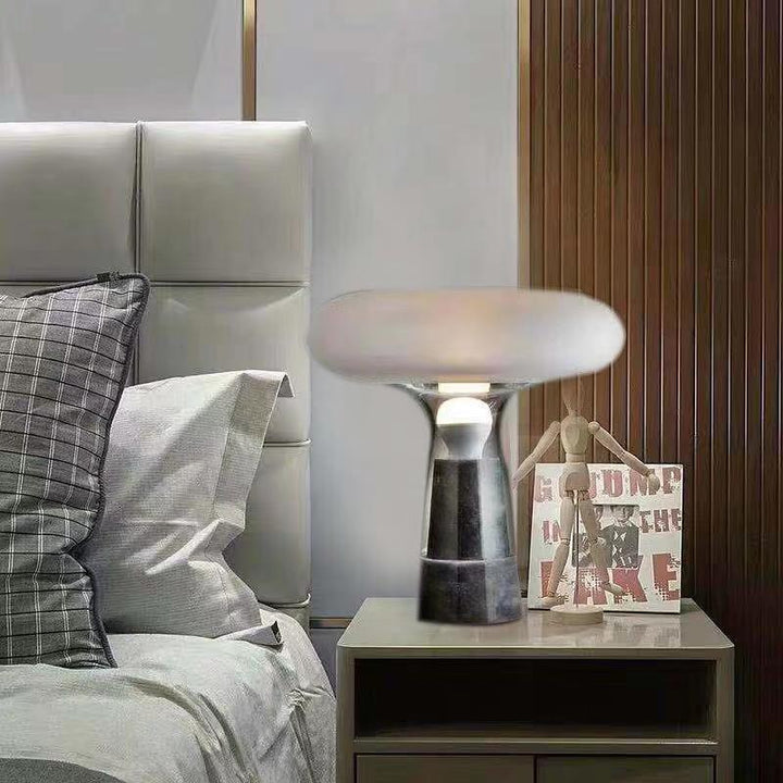 Modern Glass Table Lamp with Marble Base