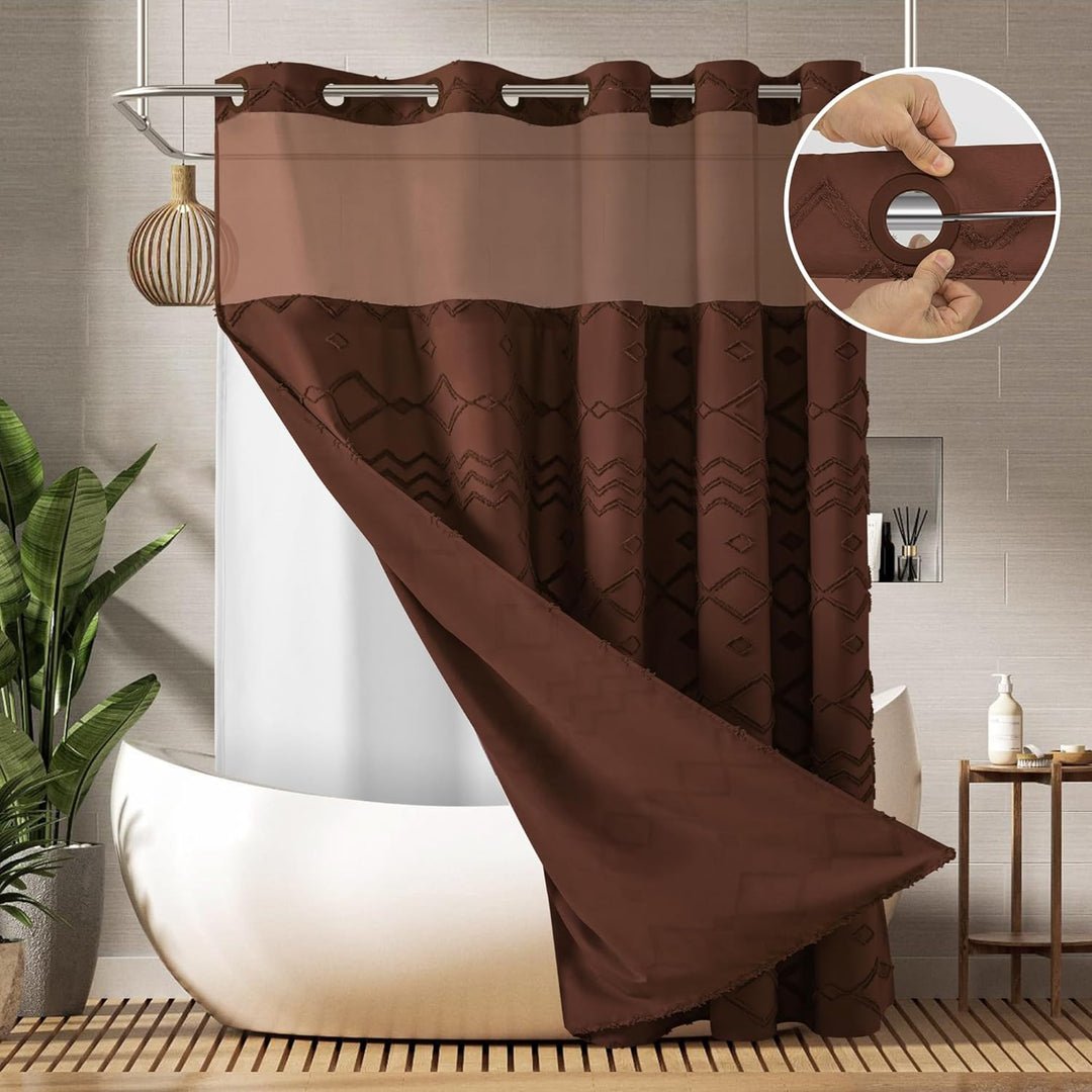 Textured Geometric Shower Curtain Stornfield