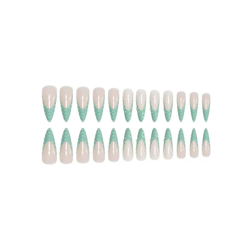Artistic Shell-Inspired Press-On Nail Extensions Stornfield