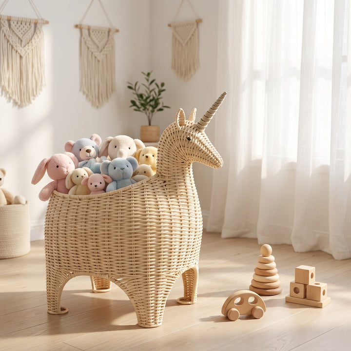 Playful storage basket in unicorn shape Stornfield