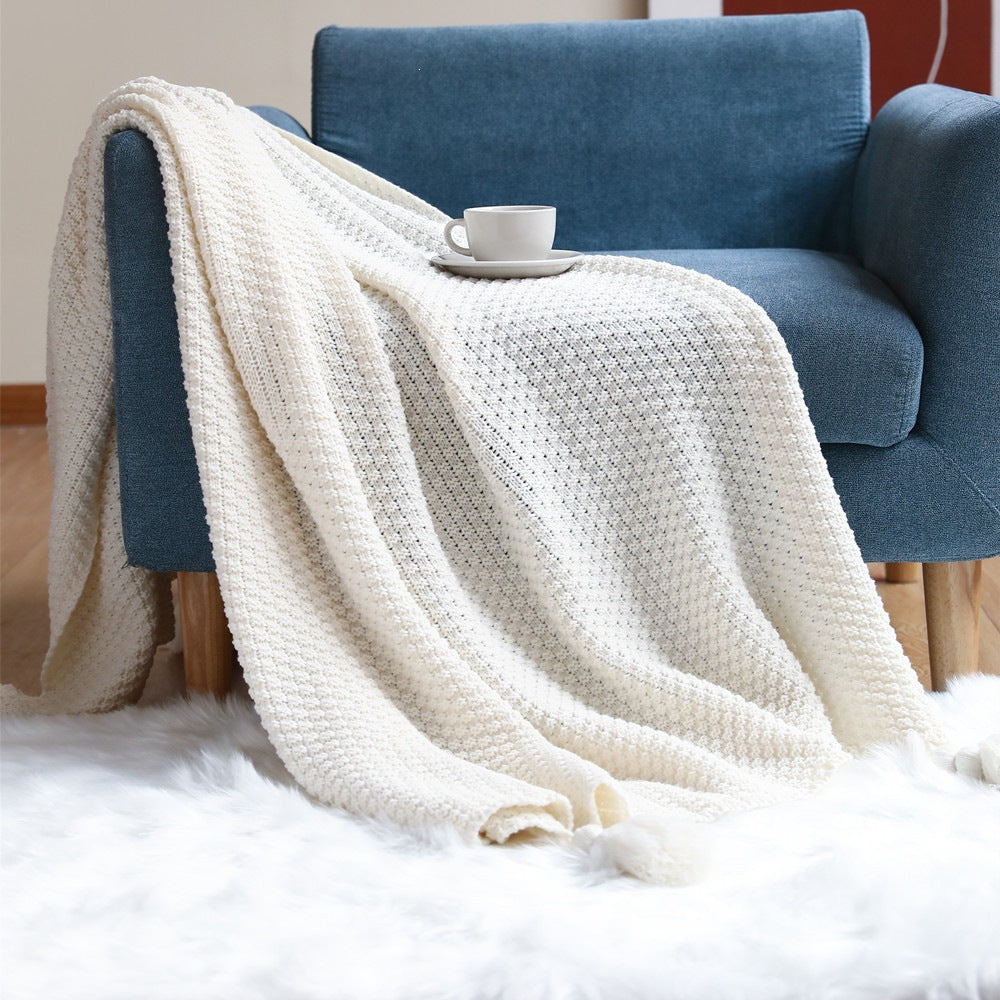 Textured Knit Throw Blanket