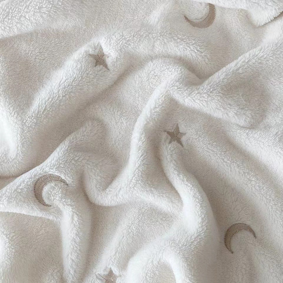 Soft Floral Embroidered Throw Blanket