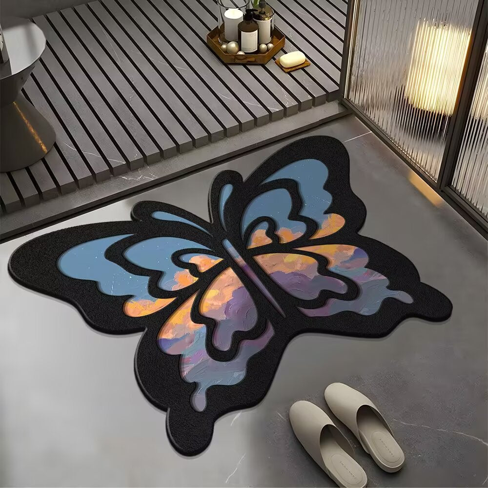 Artistic Butterfly Shaped Area Mat