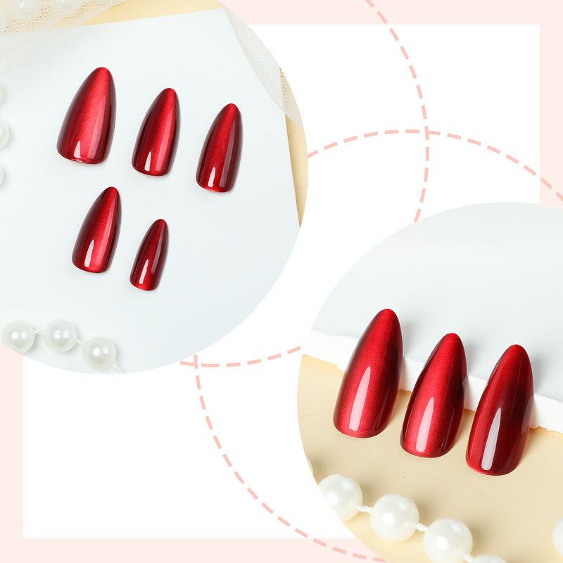 Elegant Almond-Shaped Press-On Nails with Glossy Finish Stornfield