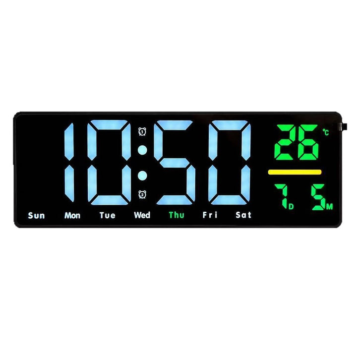 Digital wall clock with temperature and calendar display Stornfield