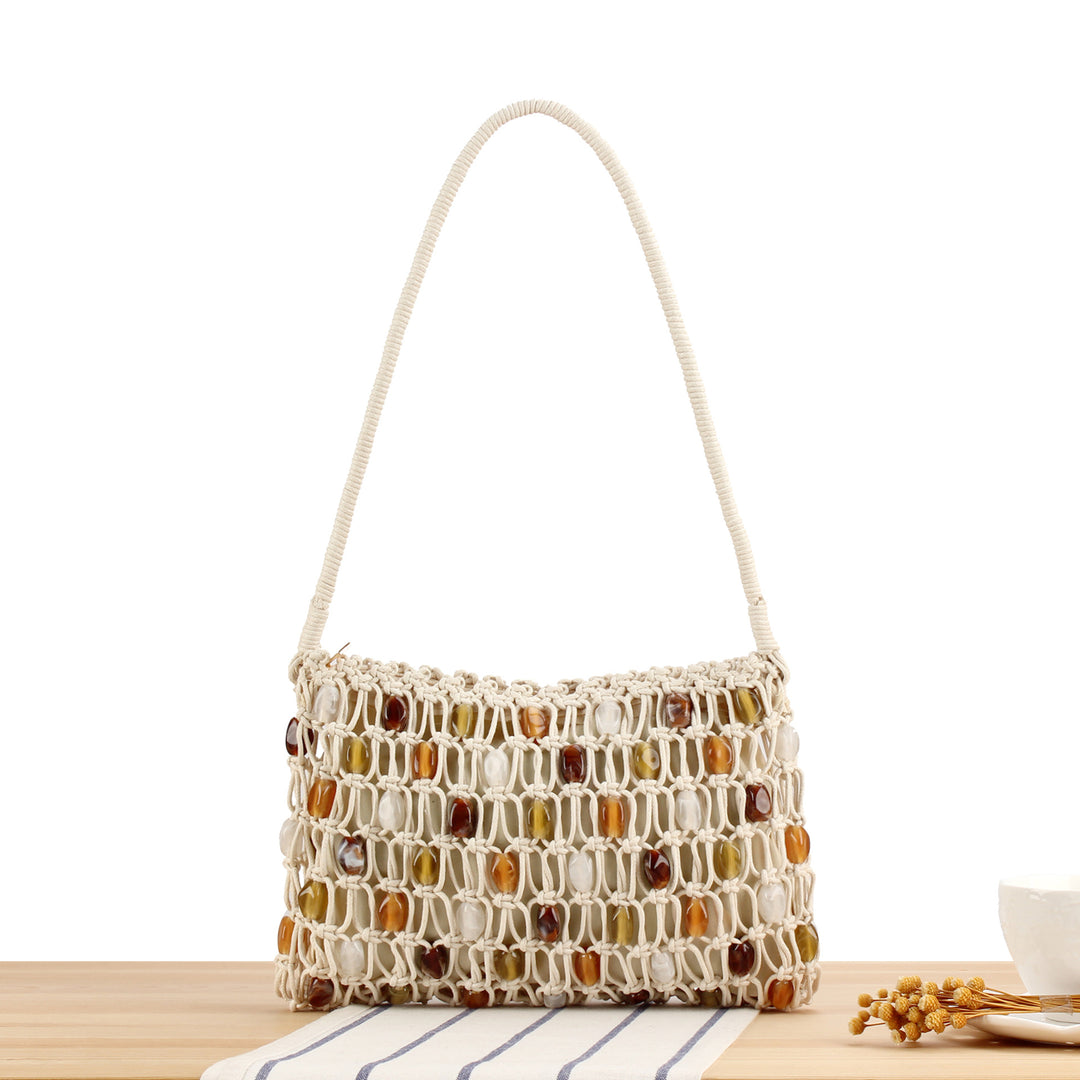 Drawstring bag with colorful beads Stornfield