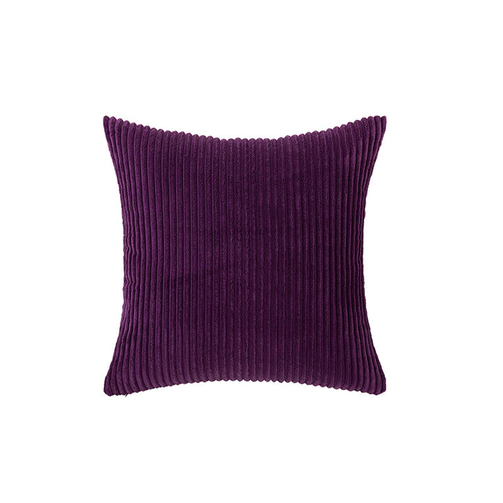 Corduroy Ribbed Square Accent Pillow Cover with Deep-Channel Texture and Concealed Zipper