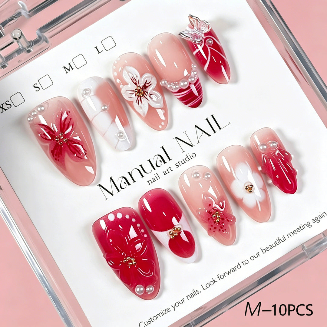 Decorative Floral Press-On Nail Art Collection Stornfield