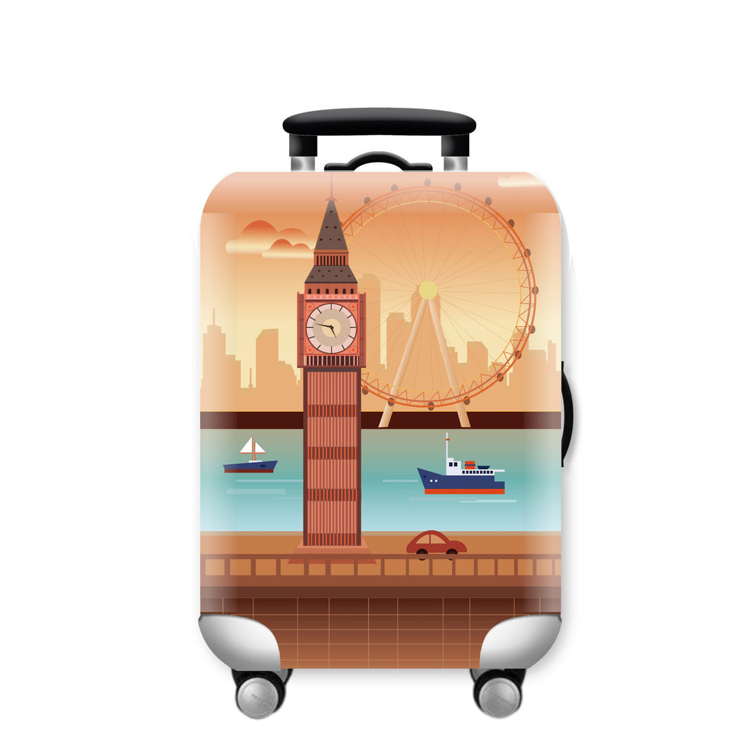 Unisex Hard Shell Travel Suitcase with Urban Skyline Design Stornfield