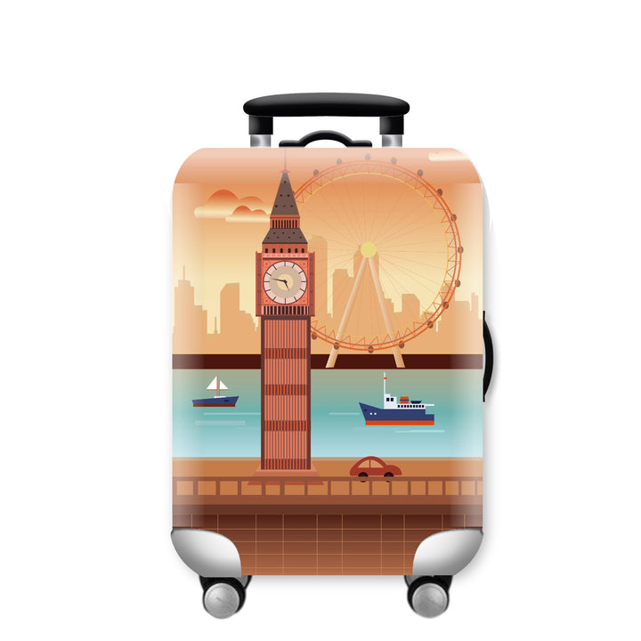 Unisex Hard Shell Travel Suitcase with Urban Skyline Design Stornfield