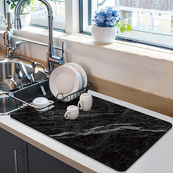 Stylish Marble-Effect Kitchen Mat Stornfield