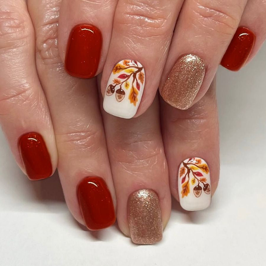 Artistic Fall-Themed Nail Art Stornfield
