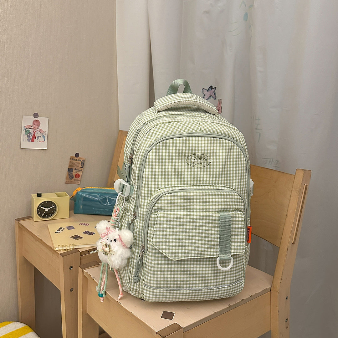 Stylish Checkerboard Pattern Backpack Stornfield 1791205963