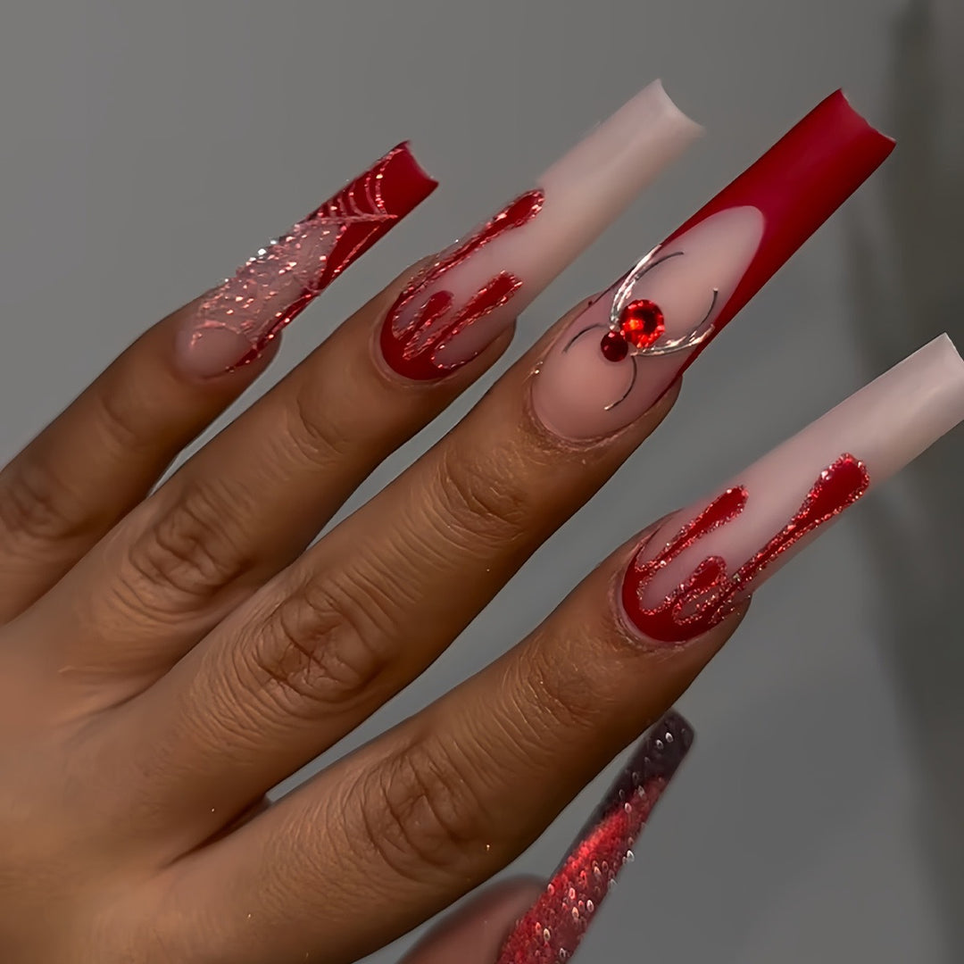 Stylish Long Acrylic Nail Art Extensions Stornfield