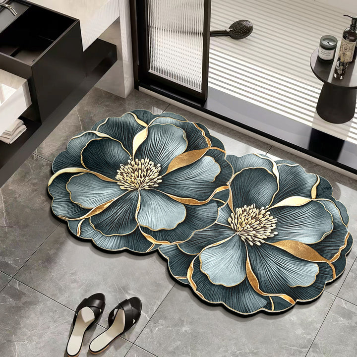 Floral Design Bathroom Mat
