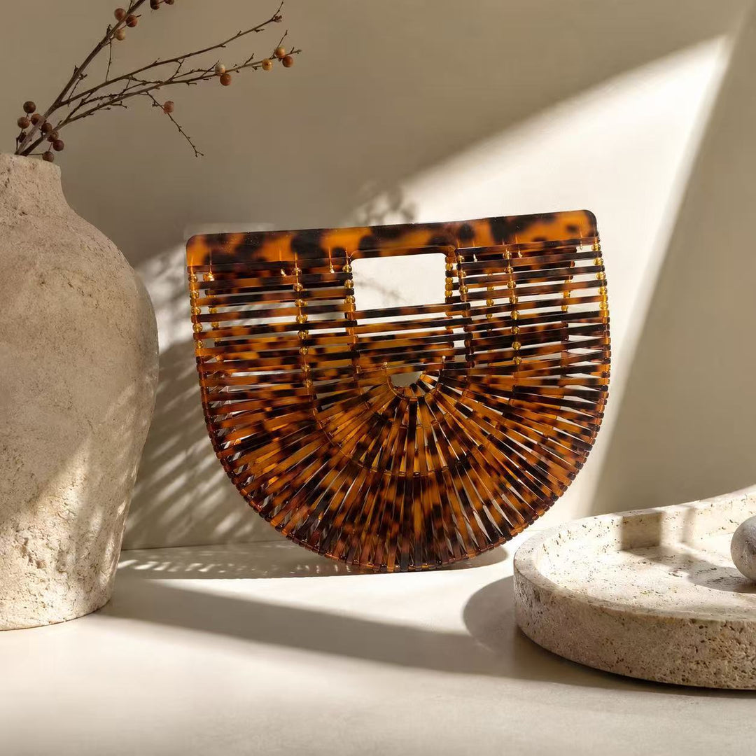 Artistic Tortoise Shell Handle Bag