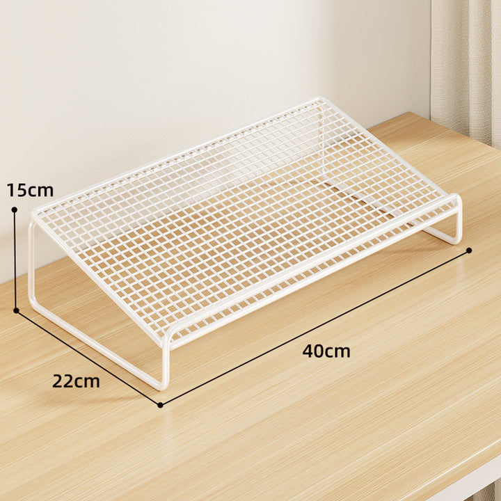 Elevated Mesh Metal Desktop Storage Rack