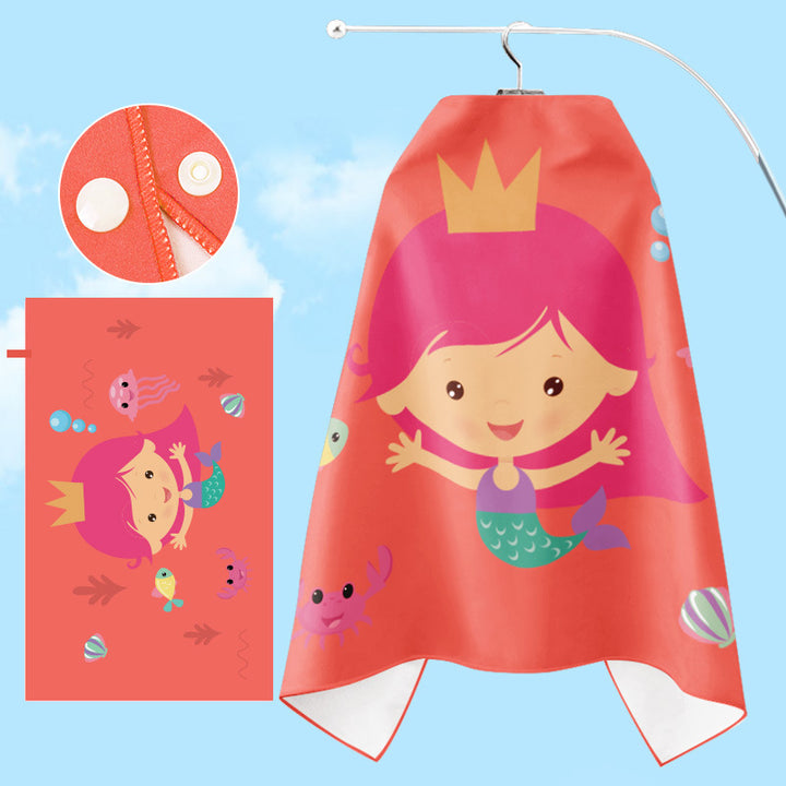 Bathrobe Stornfield with unicorn motif and practical hood