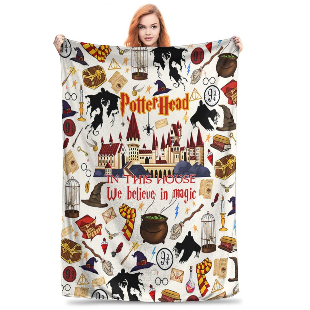 Halloween-Themed Cozy Fleece Blanket