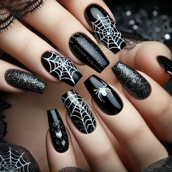 Spooky Spider Web Nail Art Extensions Stornfield
