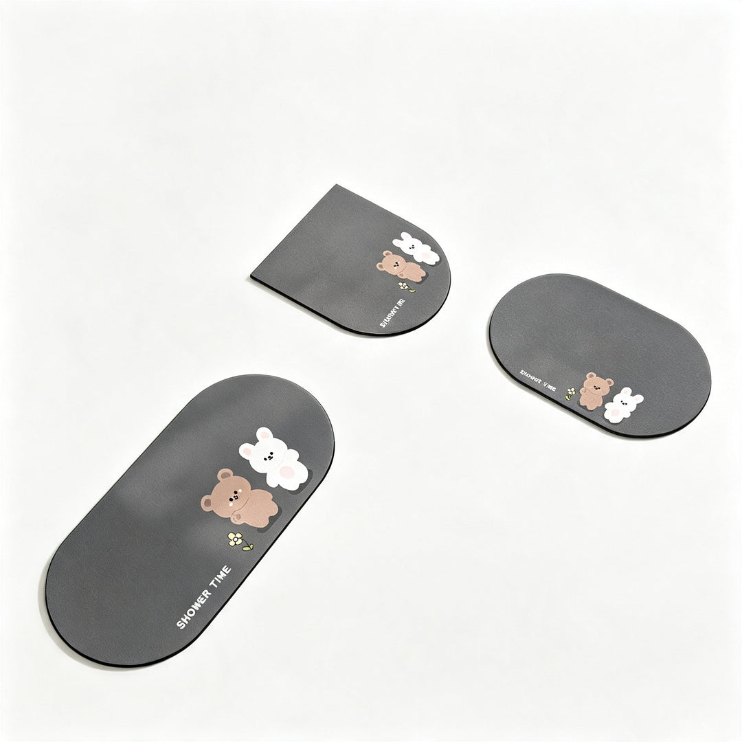 Cute Cartoon-Themed Bathroom Mat Set
