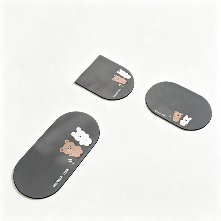 Cute Cartoon-Themed Bathroom Mat Set