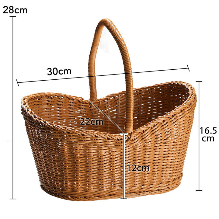 Unisex basket with ergonomic handle and natural basket weave Stornfield