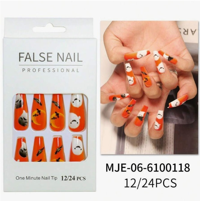 Artistic Press-On Nail Design with Dripping Effect Stornfield