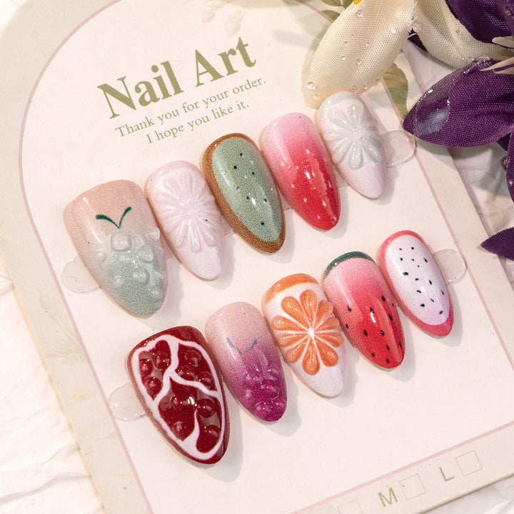 Fruity Theme Press-On Nail Art Set