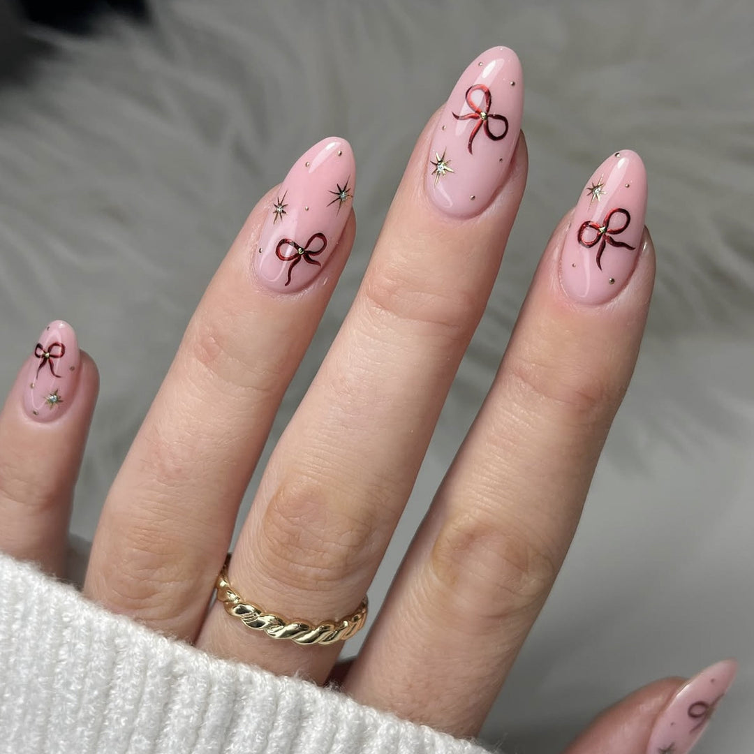 Stiletto Nail Art Extensions with Bow Accents Stornfield