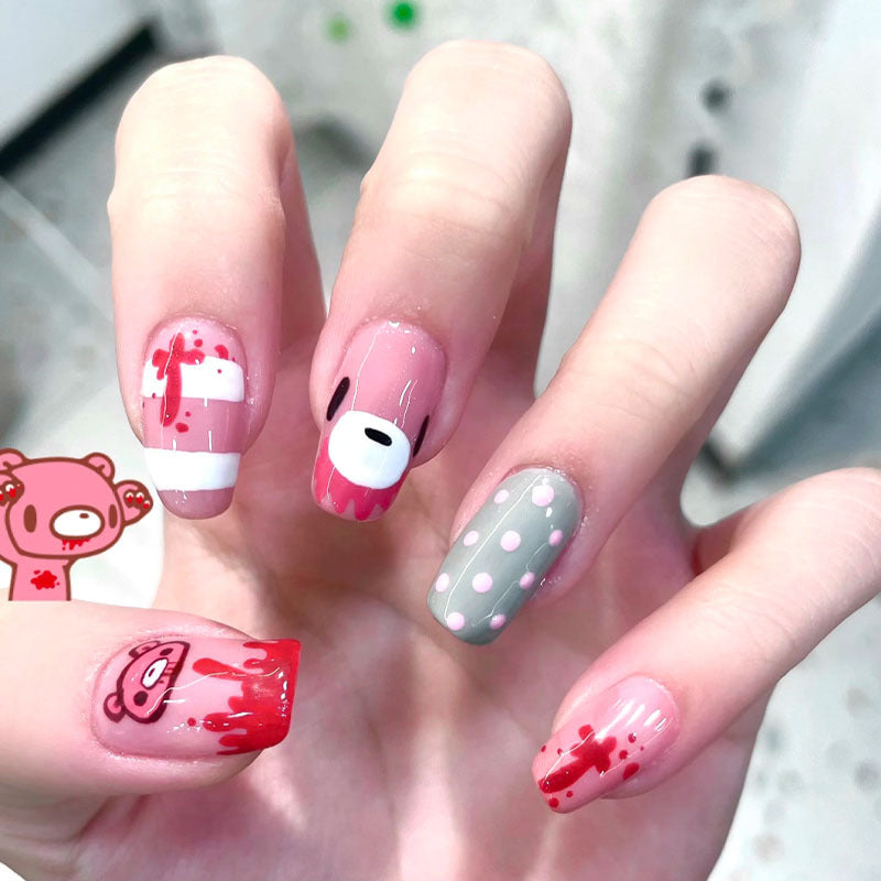 Whimsical Character-Themed Press-On Nail Art Set Stornfield