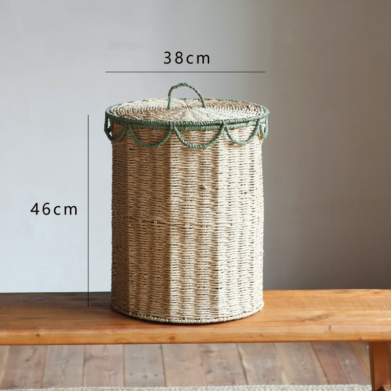 Handmade storage basket with lid Stornfield