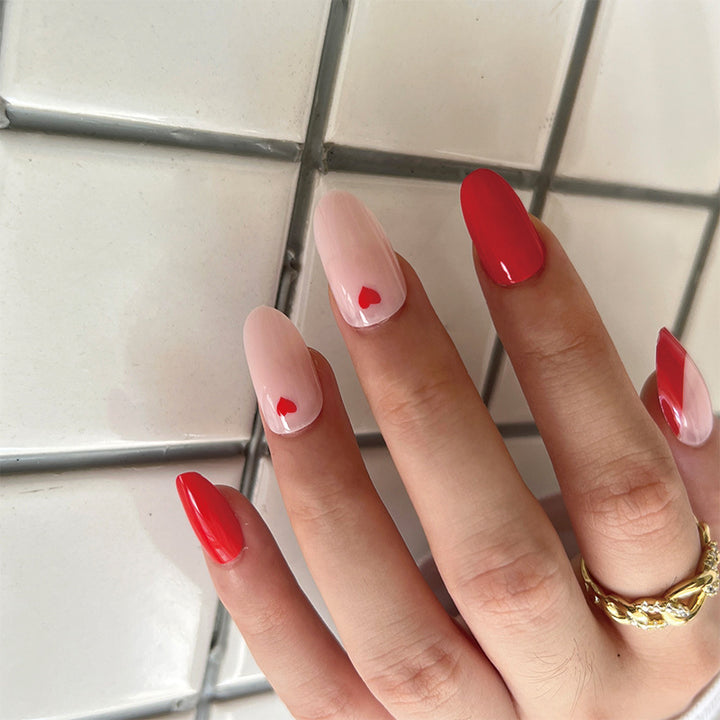 Elegant Nail Extensions with Heart Design Stornfield