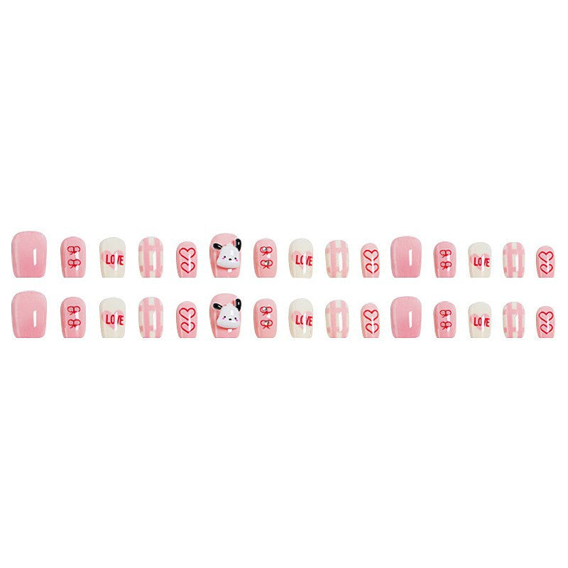Creative nail art set with modern heart designs Stornfield
