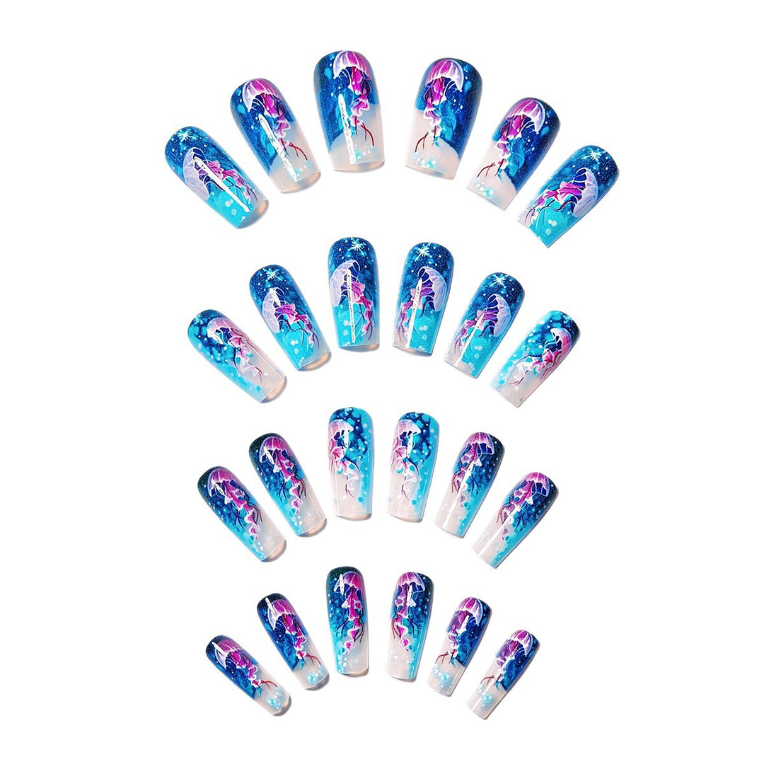 Artificial nails with impressive jellyfish design Stornfield