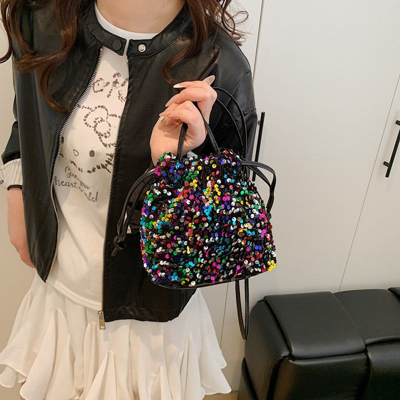 Glittery Sequin Drawstring Mini Bag Stornfield
