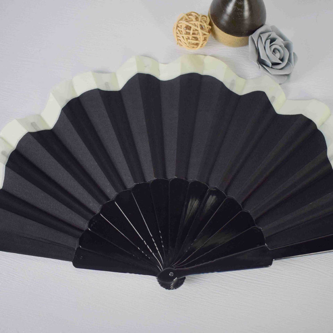 Women's stylish fan made of wood and satin Stornfield