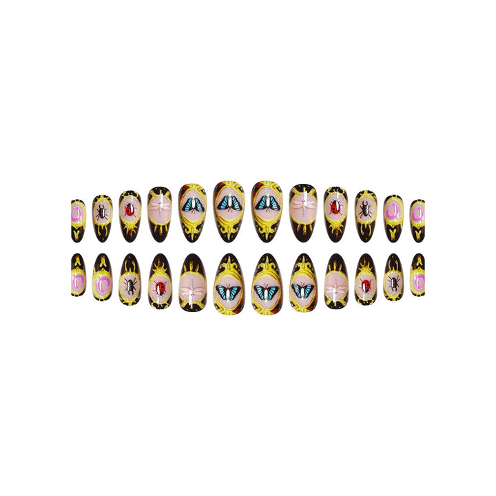 Artistic Insect-Themed Press-On Nails Stornfield