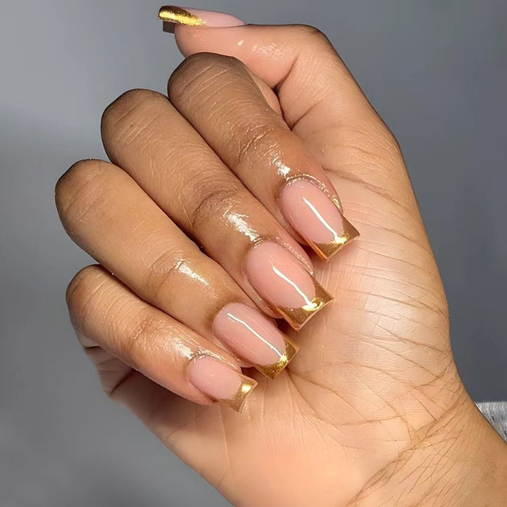 Elegant artificial nails with gold accents Stornfield