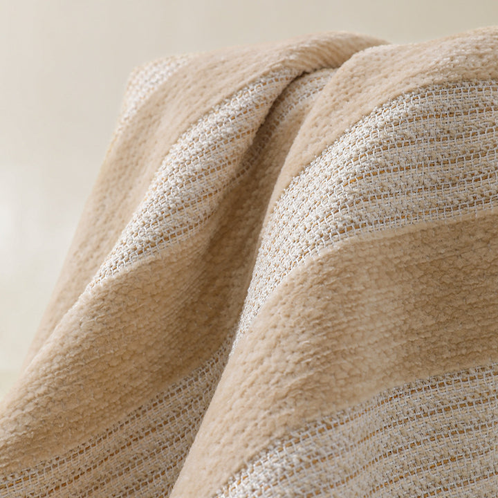 Woven decorative cushion cover with wide stripes and textured cotton blend Stornfield