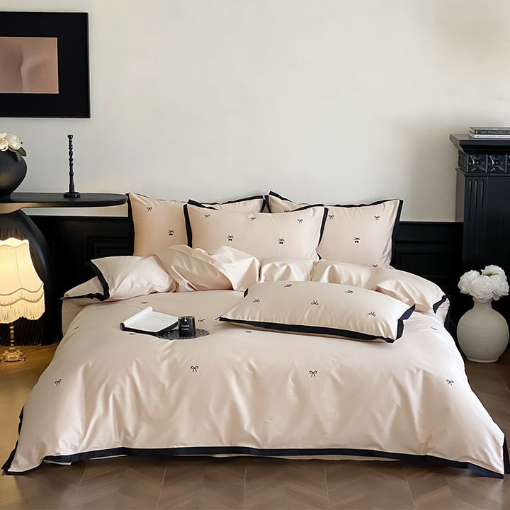 Luxury Embroidered Cotton Sateen Duvet Cover Set