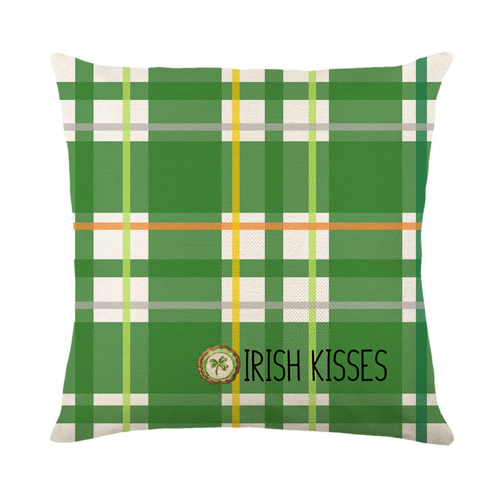 Square Decorative Plaid Linen Cushion Cover